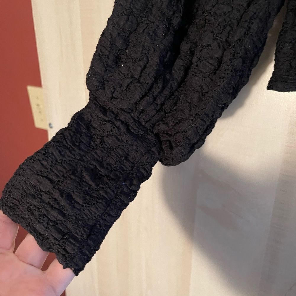 NWT Free People Tea time long puff sleeve top, size XS boho whimsigoth lace‎ - Picture 13 of 15